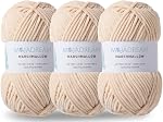 Marshmallow Yarn 3PCS 3.5oz Fil doux Chenille pour Amigurumi Fil de couverture pour bébé: Pas de Shedding Soft Facile à tricoter et Crocheter en vrac 5# Fils 3 Écheveaux 100g (Couleur de Leprechaun)
