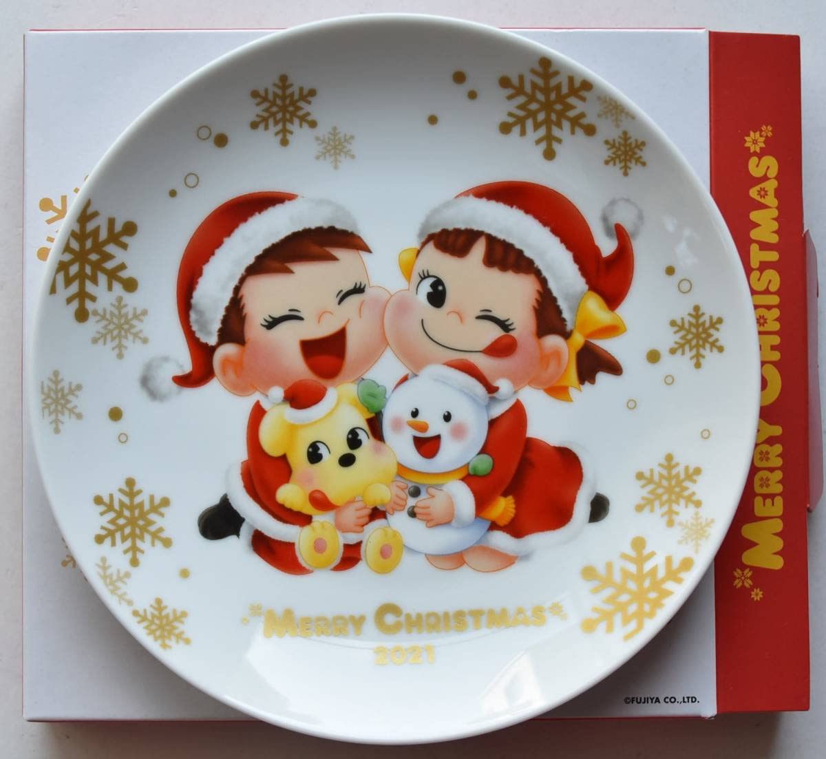 Amazon.co.jp: 不二家 皿 ペコちゃん ポコちゃん クリスマスケーキ