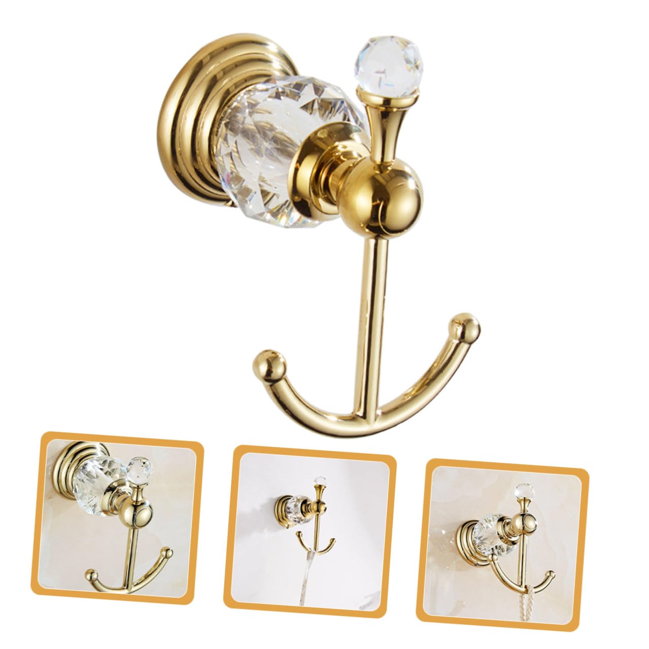 Gancio Appendiabiti senza Bavure in Acciaio Inossidabile Oro Superficie dal Design Contemporaneo Resistente per Ingresso e Cucina
