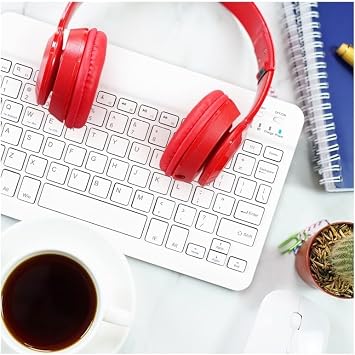 Mk-4 Kablosuz Ergonomik Apple-Android-Windows Manyetik Tablet Kılıf Uyumlu Klavye Mouse Kiti(Türkçe Q Klavye) (BEYAZ)