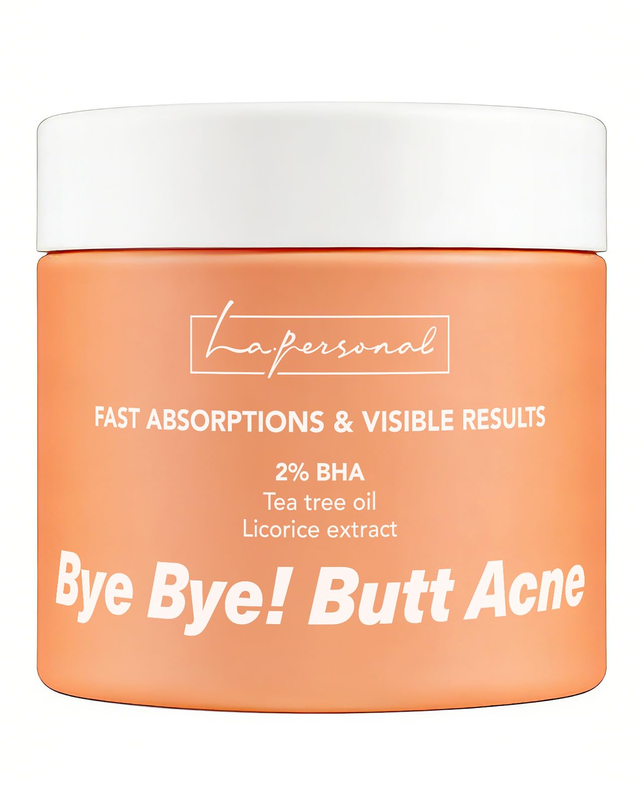 LA.PERSONAL Bye Bye Po &Körper Akne Creme - 2% Salicylsäure +Natürliche Teebaumöl +Wissenschaftliche Formel Po Akne Creme Sanft Wirksam Gesäß Verbessert die Haut Oberschenkel Pickel Creme 160ml