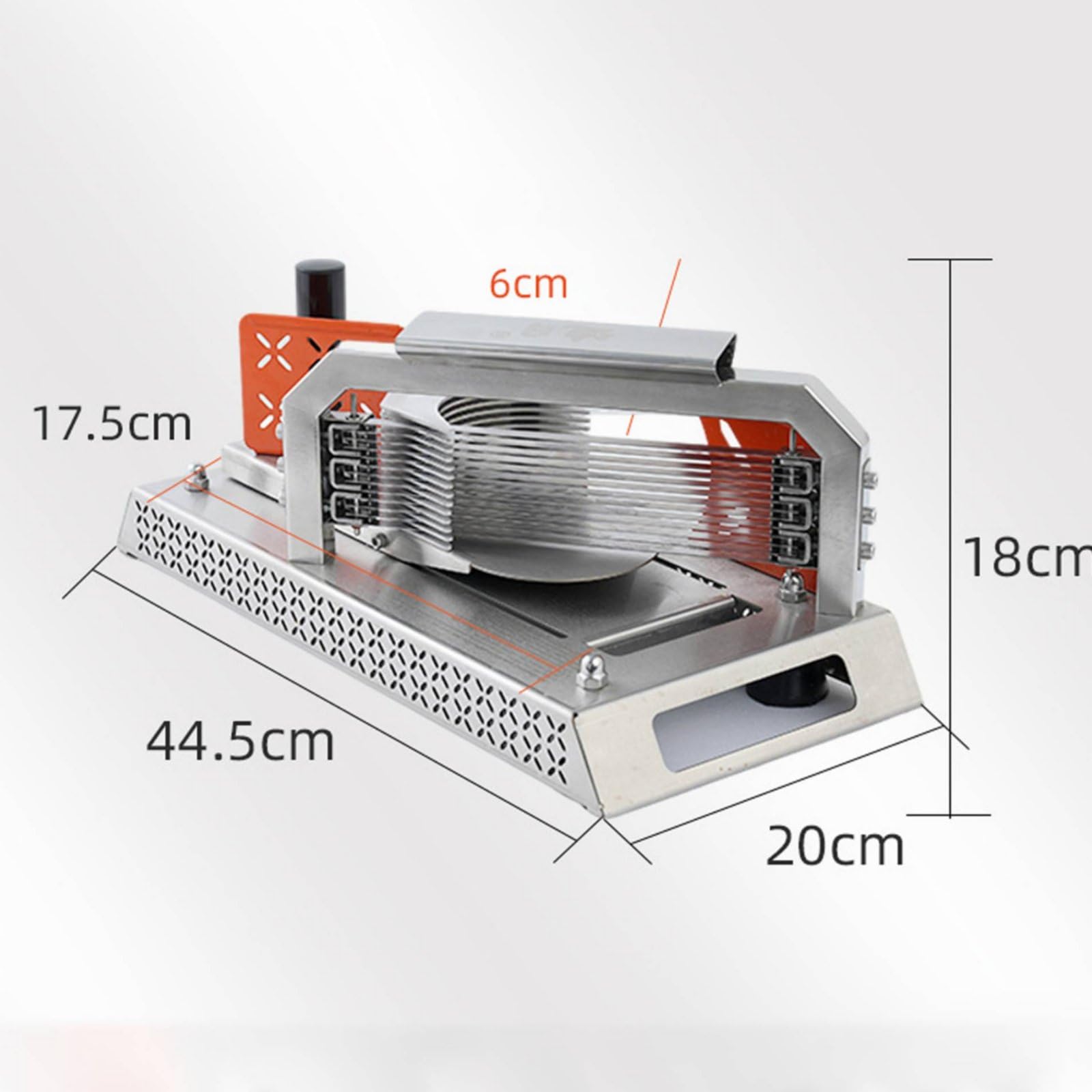 Qianly Manueller Tomatenschneider manuelle Bedienung Tomatenschneider gleichmäßige Scheiben Edelstahl Obstschneider für Gastronomiepersonal, Catering