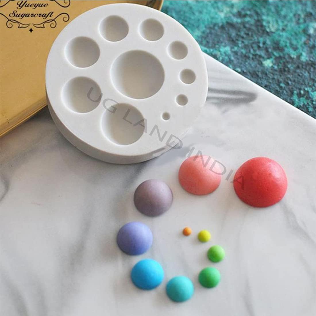UG LAND INDIA Half Circle Ball Pearl Silicone Fondant Cake Mould Sugarcraft Mold Fondant Mold Cake Decorating Tools Chocolate Mould