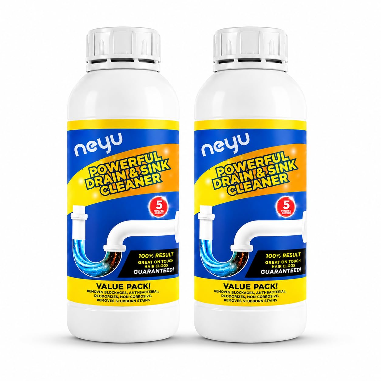 NEYU Xpert Drainex Drain Cleaner Powder for Clogged Drains – Heavy Duty Drain Blockage Remover for Kitchen Sink, Bathroom, Toilet & Pipe Cleaning 100gm (2 Piece)-image-13