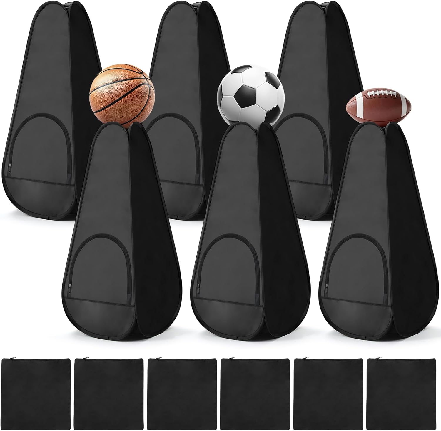 6 Pcs Basketball Blocker Pop Up Defender with Sand Bags Cone Blocking Dummy Training Mannequin Soccer and Basketball Defender Dummy Practice Equipment for Defence Training Drills