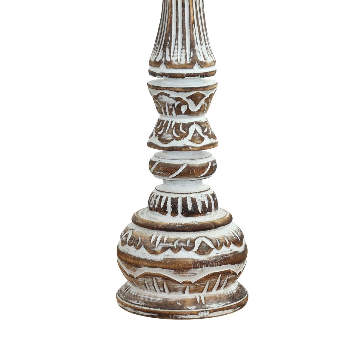 2er Set Kerzenhalter Kerzenständer Säule Ständer Dekosäule Dekoration 2X Groß Braun