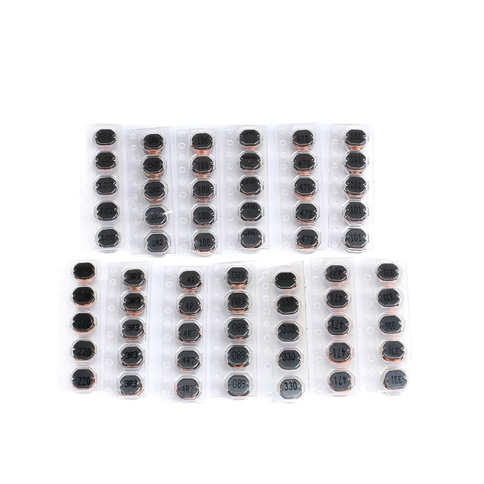 Inductor 65 unids/Lote SMD Inductor de Potencia CD75 10uH 22uH 33uH 47uH 100uH 470uH 100 220 330 470 101 471 5mm5.2x4.5mm 13 valores inductores de Chip de Alambre Enrollado