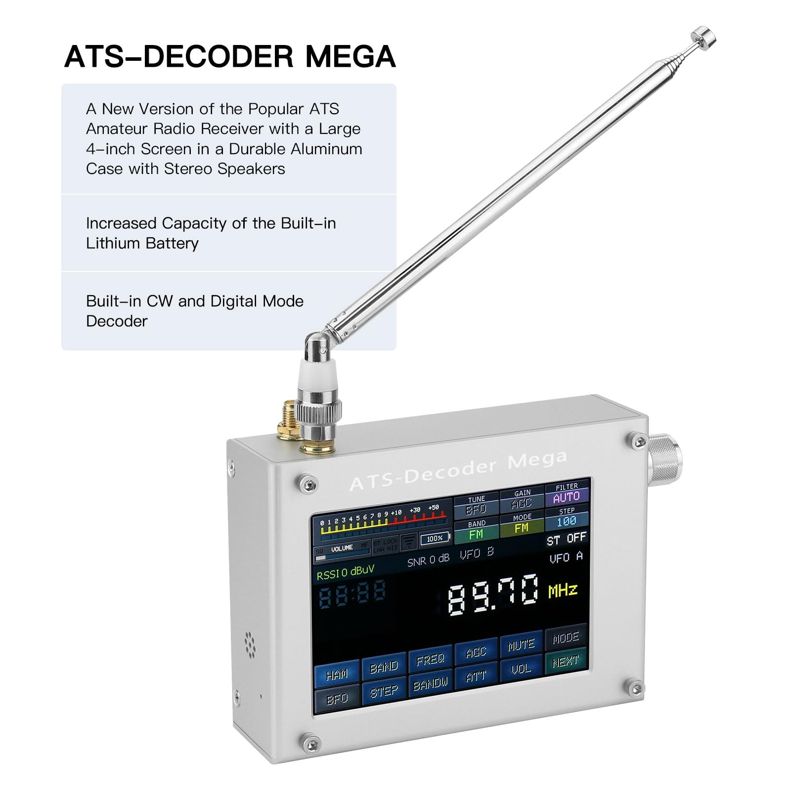 ATS-Decoder Mega SDR Radio AM FM SYNC SSB CW DIGI Empfänger Verbessert Version von ATS25 max-Decoder