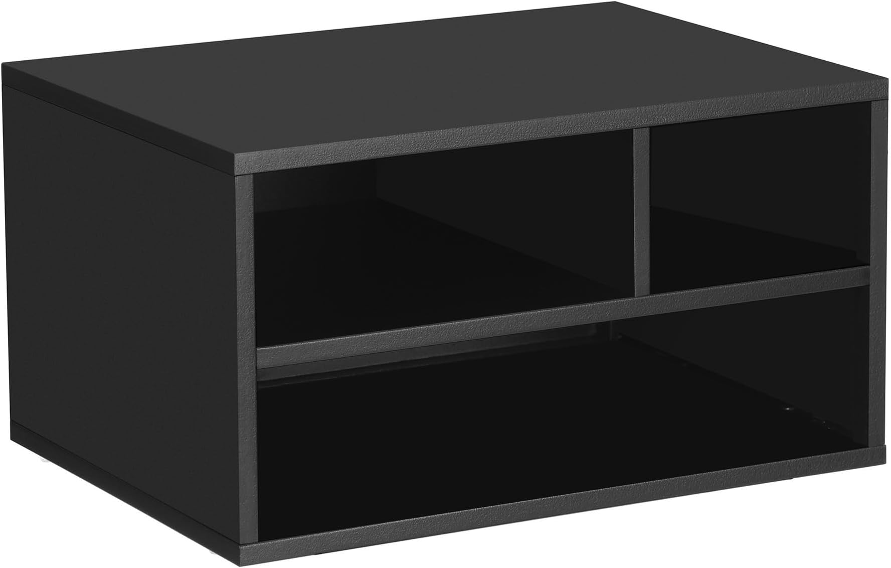 SONGMICS Printer Stand for Desk, Home Desktop Printer Stand with Storage Shelves for Office, Steel Frame, Multi-Purpose Rack, 15.9 x 11.8 x 8.7 Inches, Matte Black UOMC101B01