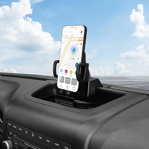Miniatura 7 de JeCar Soporte de teléfono compatible con Jeep Wrangler JK y Unlimited 2012-2017 Dash Phone Mount con bandeja de almacenamiento