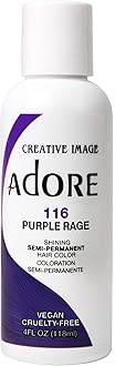 Adore Semi-Permanent Haircolor #116 Purple Rage 4 Ounce (118ml) (6 Pack)