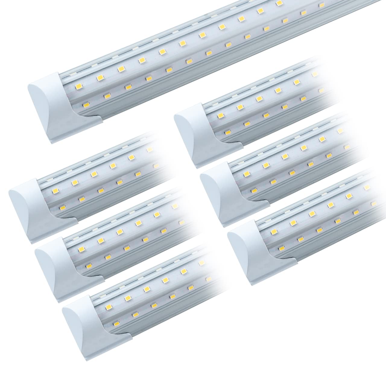 Buy 6 Pack LED T8 Integrated Shop Light, D Shaped Triple Rows LED Strip