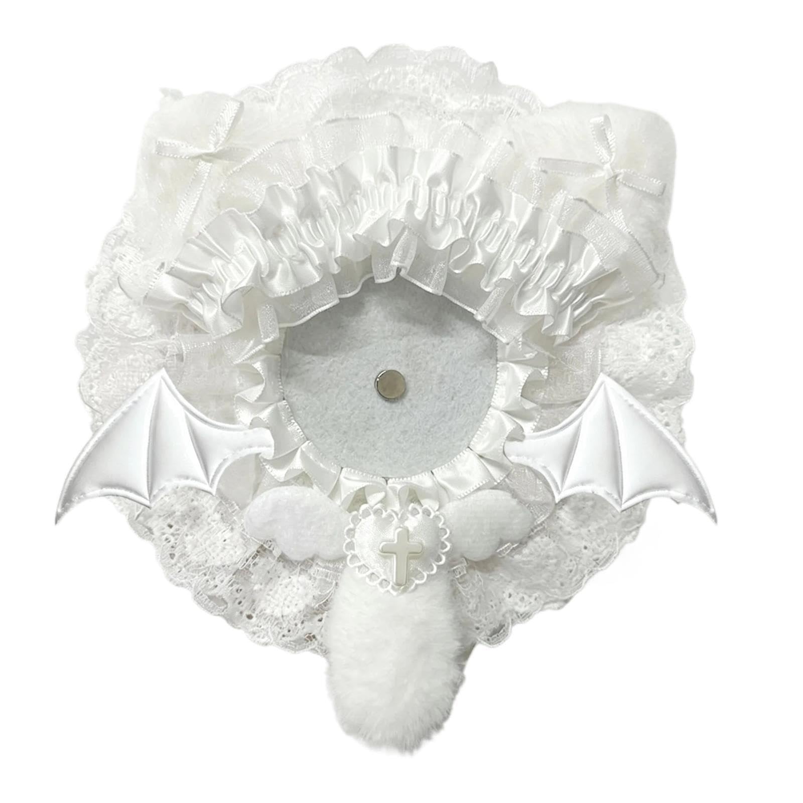 Porte-badges ronds en dentelle en peluche, produits de bricolage faits à la main, badges d'affichage