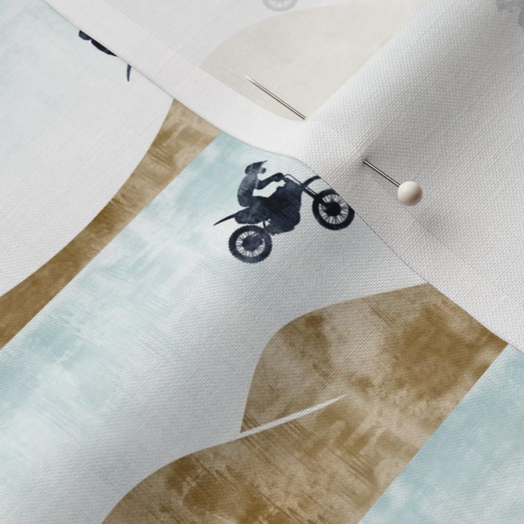 Spoonflower Fabric - Small Scale Motocross Dirt Bike Motorcycle Trendy Boy Printed on Petal Signature Cotton Fabric Fat Quarter - Sewing Quilting Apparel Crafts Decor