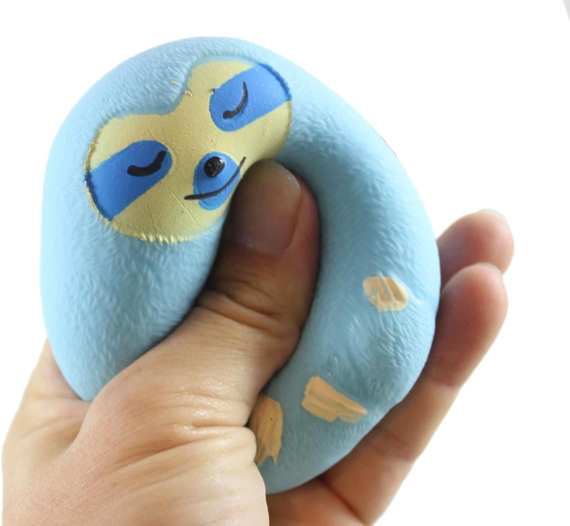 Set of 2 Random Sloth Marshmallow Animal Stress Balls - Ultra Soft Kneadable Fidget Squish Balls - Amazingly Soft (Set of 2 Random Colors)
