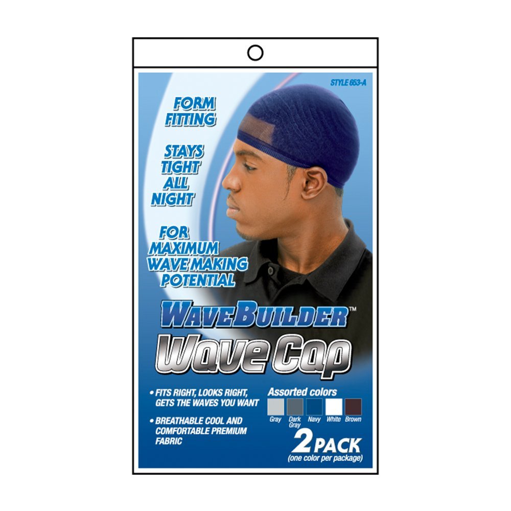 WAVEBUILDERWave Cap | Promotes Healthy and Uniform Hair Waves, Assorted, 2 Pack (Color May Vary)