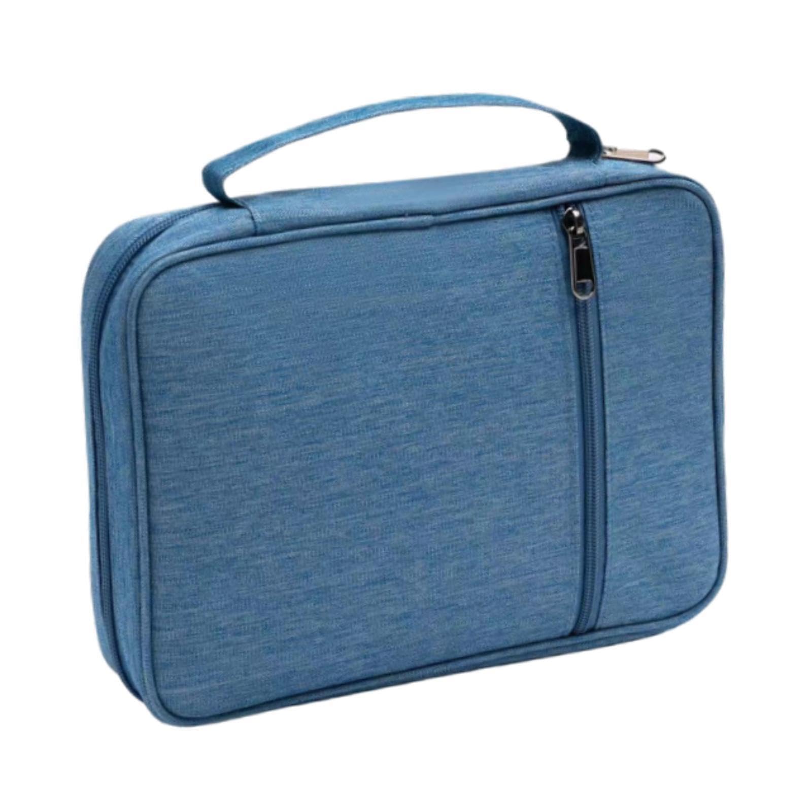 TWISAXC Dustproof Bag Bible Cover Zipper Book Cover Built For Long-Term While Offering Against External Elements Bible Carry Book Case Church Bag, Blue, 28x5.5x20.5cm