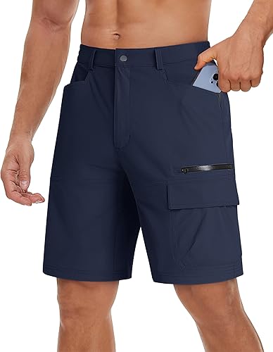 Miniatura 2 de TACVASEN Pantalones cortos de verano para hombre, secado rápido, estilo cargo, casual, trabajo, senderismo (sin cinturón)