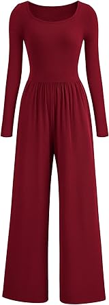 PRETTYGARDEN Womens Jumpsuits Dressy Casual Fall Fashion 2025 Trendy Long Sleeve Wide Leg Rompers Spring Work Office Outfits