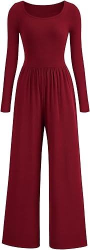 PRETTYGARDEN Womens Jumpsuits Dressy Casual Fall Fashion 2025 Trendy Long Sleeve Wide Leg Rompers Spring Work Office Outfits