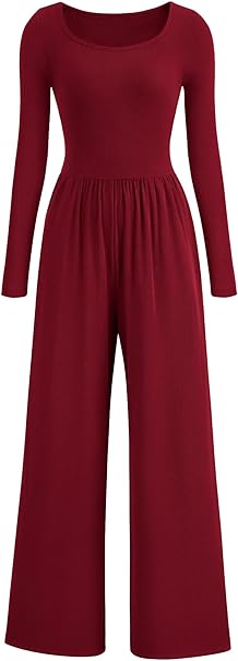 PRETTYGARDEN Womens Jumpsuits Dressy Casual Fall Fashion 2025 Trendy Long Sleeve Wide Leg Rompers Spring Work Office Outfits