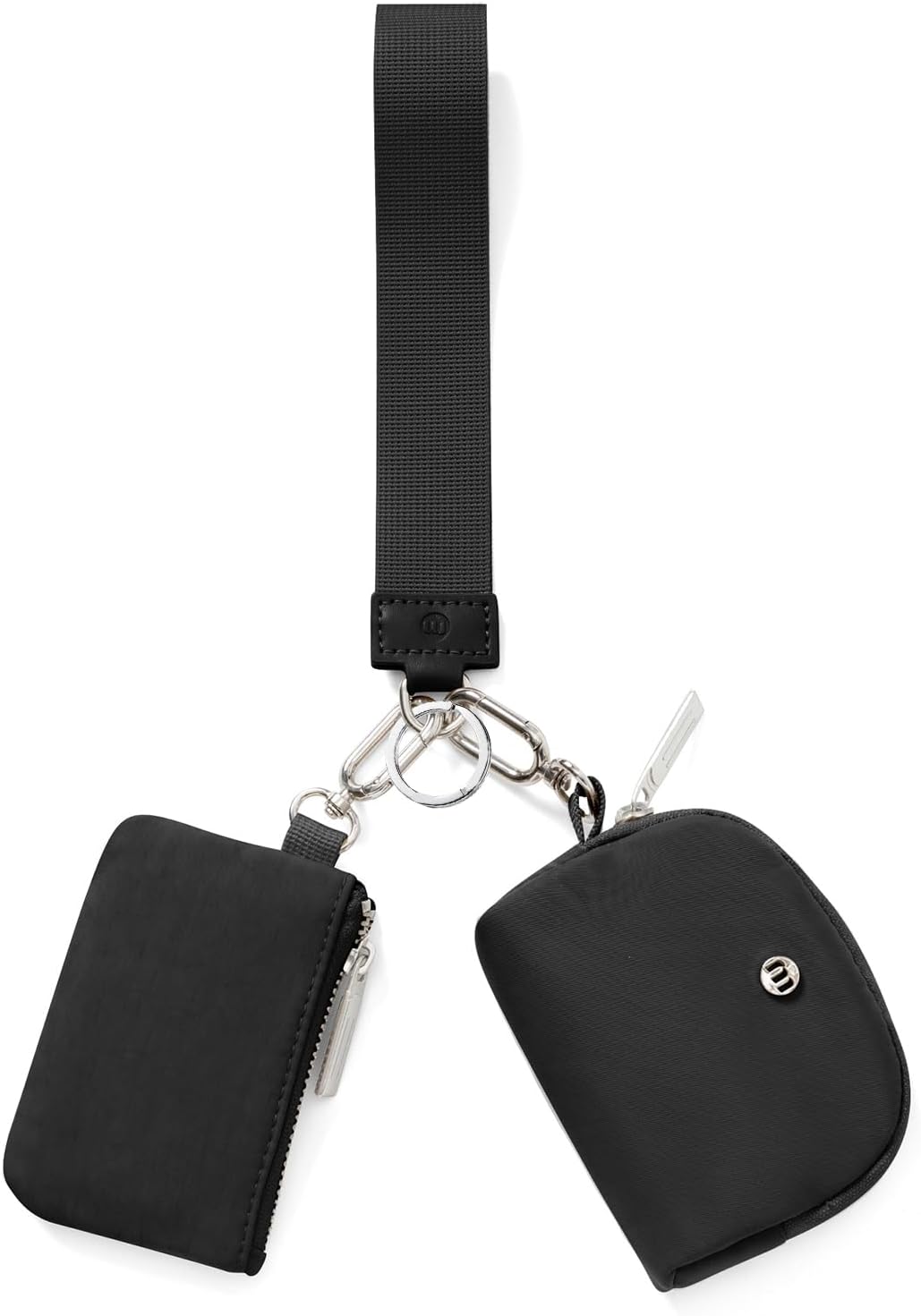 Keychain Wallet Mini Zip Around Wristlet Wallets for Women Detachable Dual Pouch Wristlet Portable Coin Purse Small Wallets