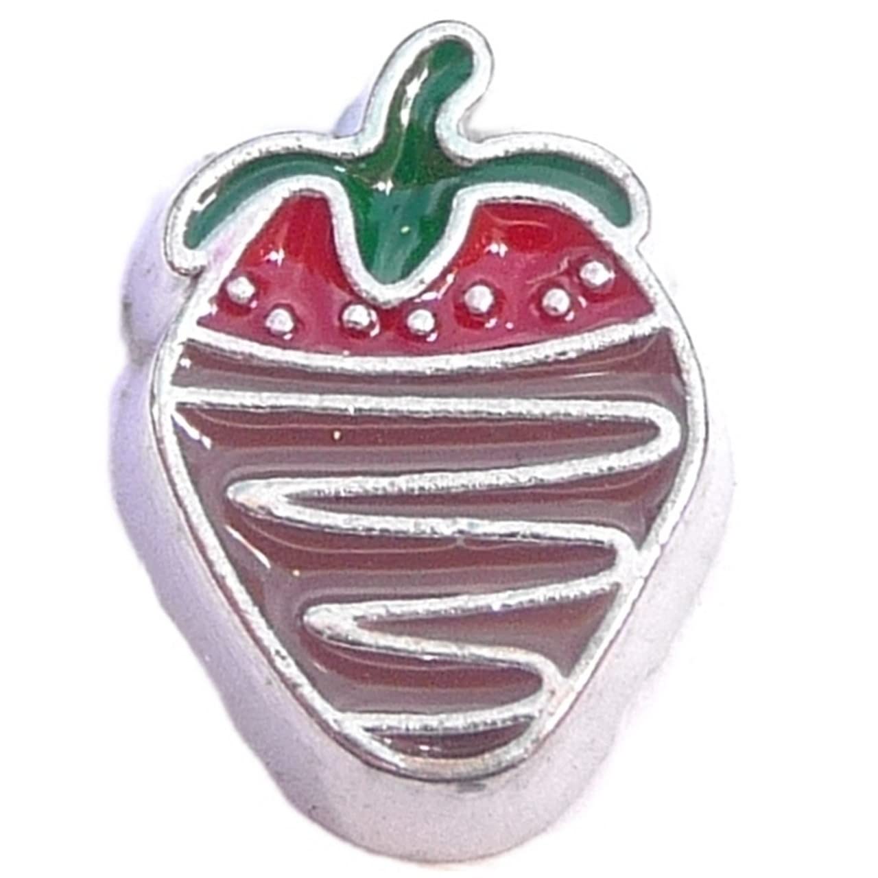 Chocolate Covered Strawberry Floating Locket Charms