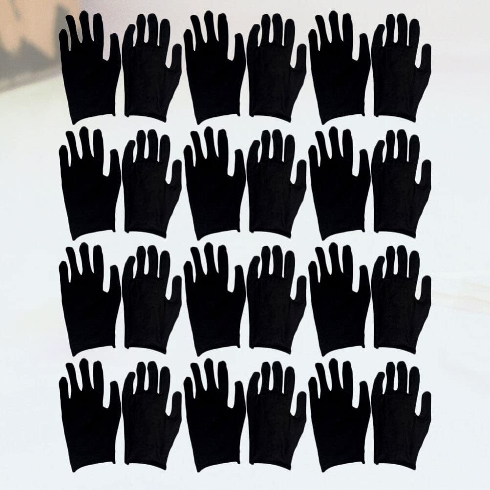 FRCOLOR 12pares Guantes De Protección Laboral De Algodón Negro Delgados Para Seguridad El Trabajo Uso Múltiple y Comodidad Jardinería y Carpintería