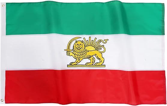 Homissor Iran Flag Historic Persian Flags 3x5 Embroidered Iranian Lion Sun Flag Sewn Stripes Heavy Duty Outdoor