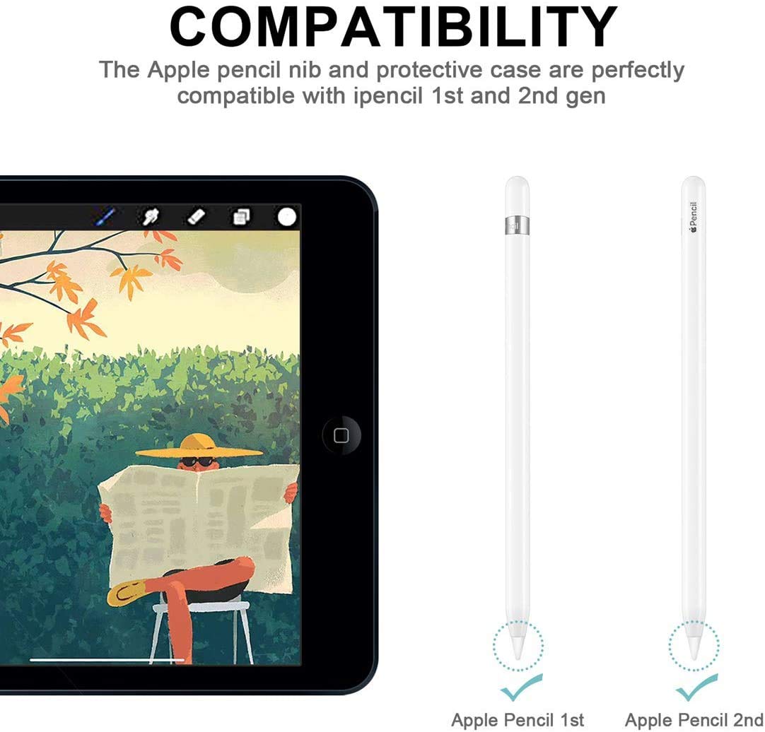 iPadアクセサリー Apple Pencil + Apple Pencil Tips Pencil Tips Soft Wear-Resistant Damping Pen Tip for Apple