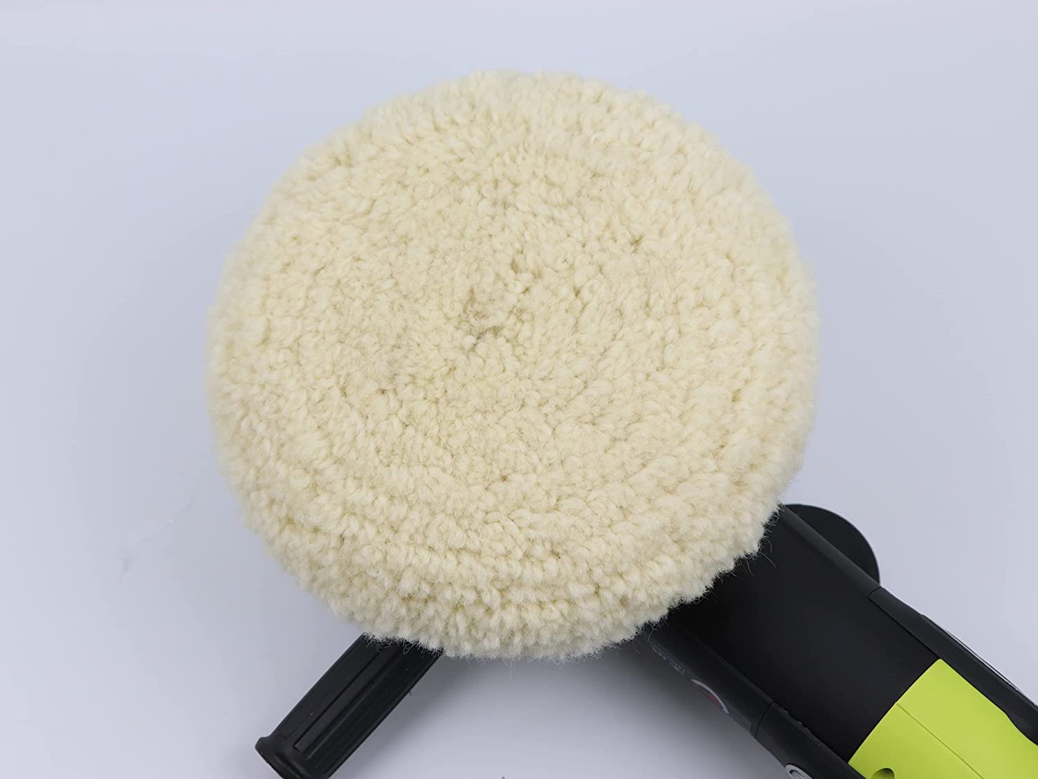 Woolous Tampone per Lucidatura in Lana da 7 Pollici - Gancio e Passante Tampone per Lucidatura in Pura Lana Cofano per Levigatura Lucidatrice per Mobili Auto Moto