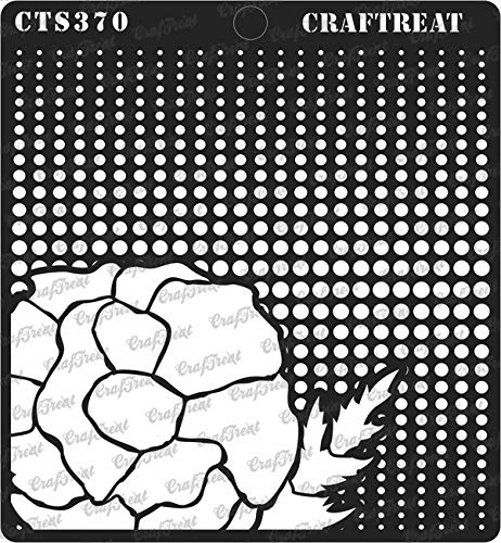 CrafTreat Poppy Stencil Flower Design - Dotted Poppies - Size: 6X6 Inches - Flower Stencil for Dot Painting - Flower Design Stencil - Reusable Flower Stencil - Flower and Leaves Stencil