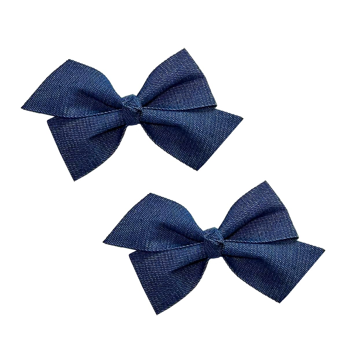 WD2U - Juego de 2 lazos para el pelo de grogrén azul vaquero para niñas de 3 pulgadas, pinzas de cocodrilo