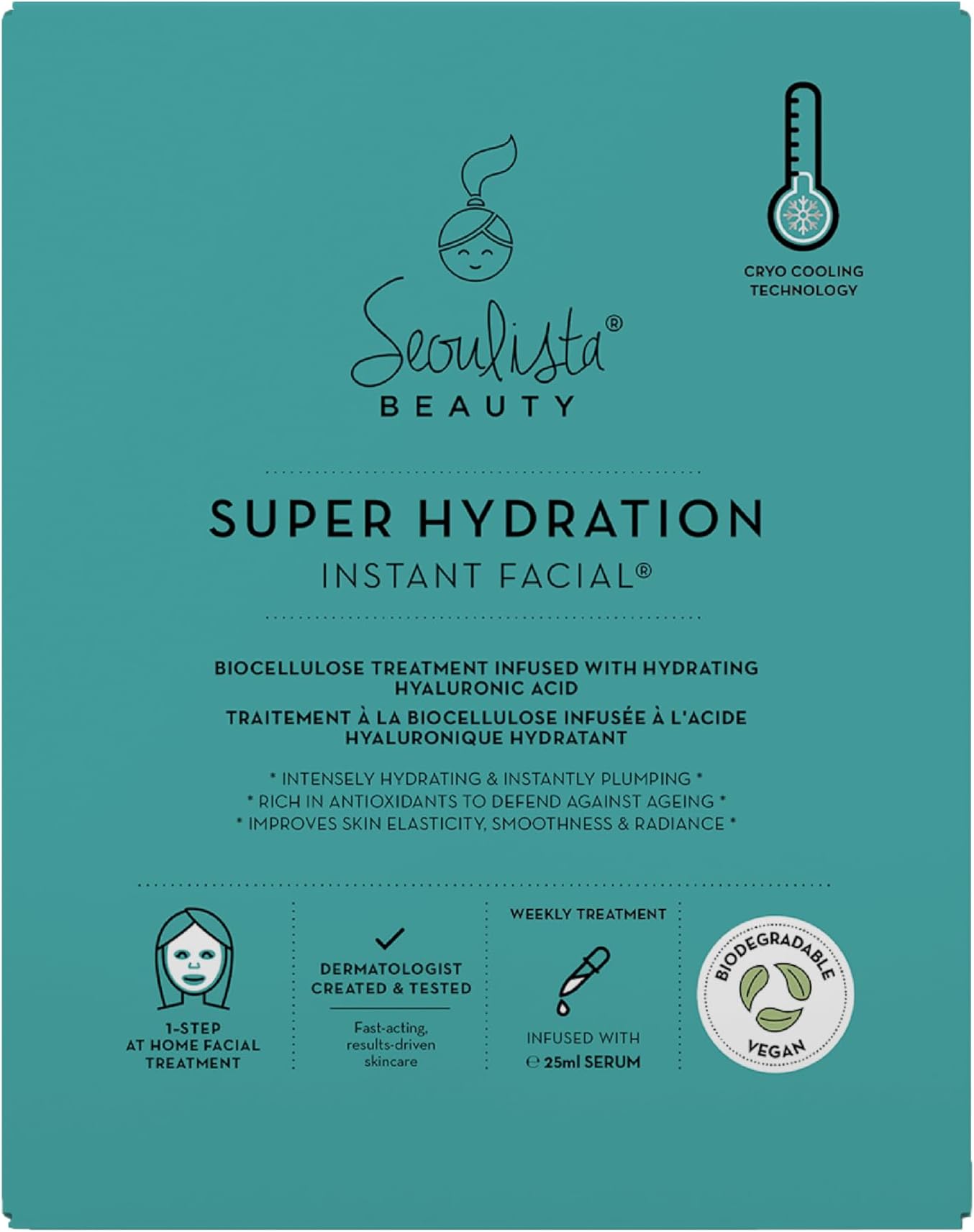 Super Hydration Instant Facial – Hydrating Beauty Face Mask for Dry Skin - Infused with Hyaluronic Acid and Coconut – Dermatologist Created Korean Skin Care — Multi-Award Winning