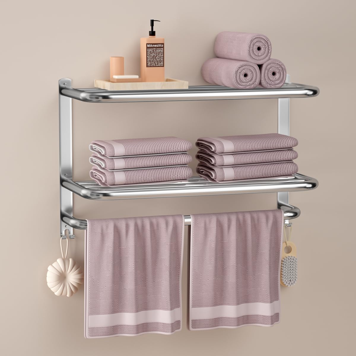Amazon.com: DDS-DUDES 3-Tier Towel Racks for Bathroom with Towel Bars ...