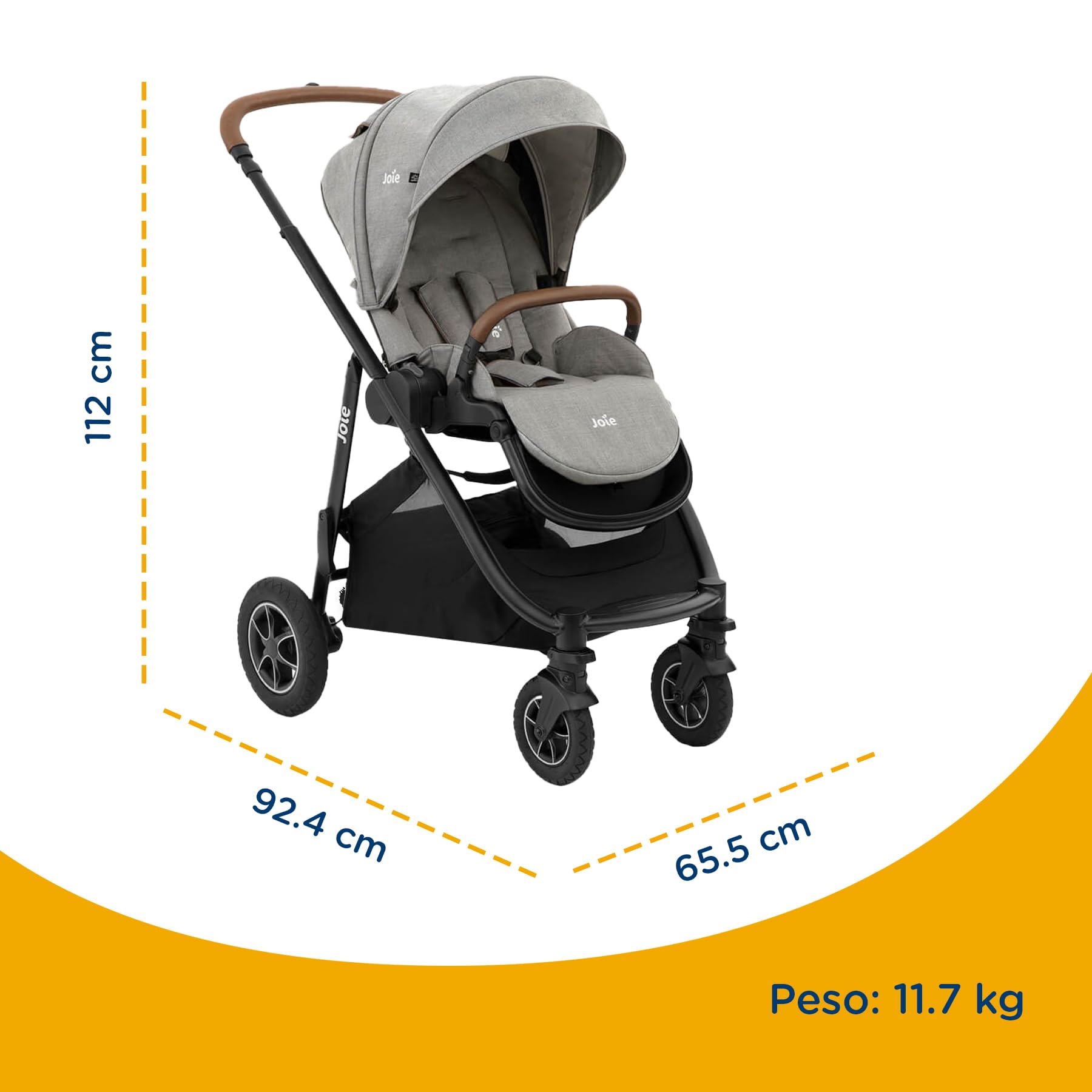 JOIE VERSATRAX Poussette Assise Réversible Pliable Roues Anti-Crevaison 22 kg