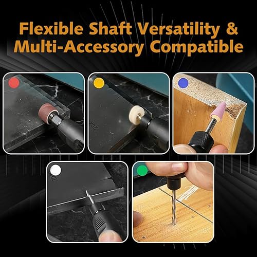 Mini Bench Grinder, Cordless & Corded Jewelry Polisher with 6 Variable Speed & Flexible Shaft, Includes Complete Accessories for Grinding, Polishing, Cutting and Drilling Rocks, Metals and Gems
