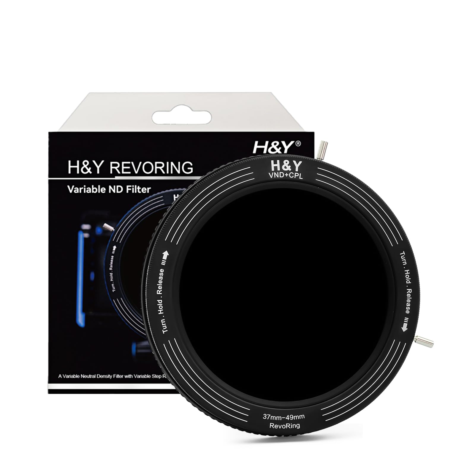H&YND Filter 37 39 40.5 43 46 49mm Variable ND Filter 3 in 1 Camera Lens Filter VND3-1000 1.5-10 Stops ND Filter Neutral Density Filters for Studio Outdoor Video Shooting and CPL Filter