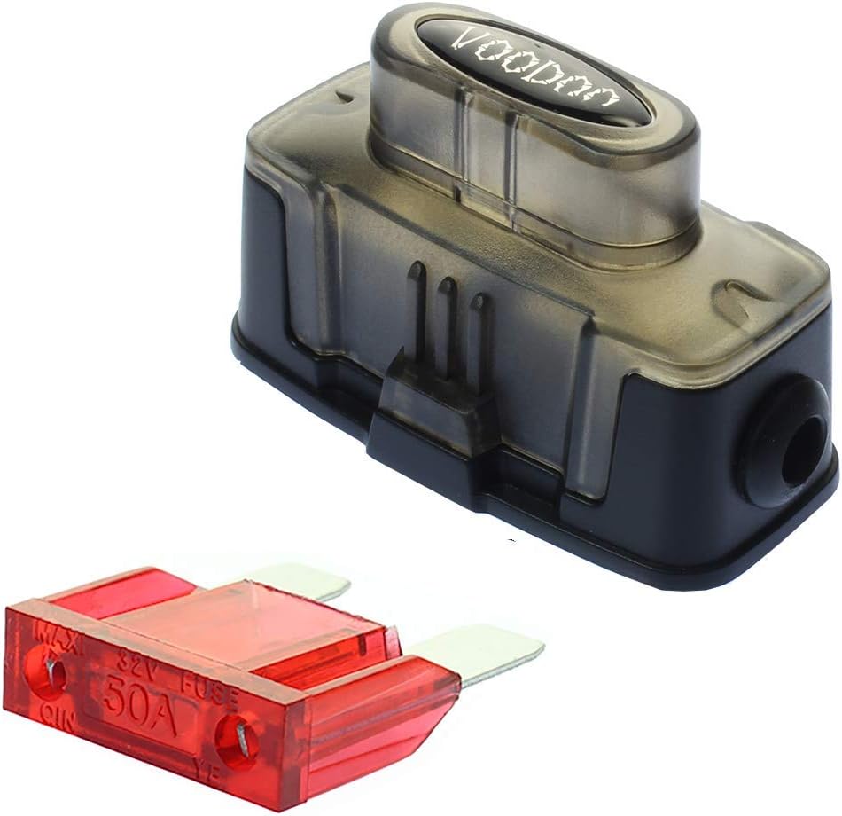 Maxi Inline Fuse Holder Fuseholder Voodoo 4 6 8 Gauge & 50 Amp (1 Pack)