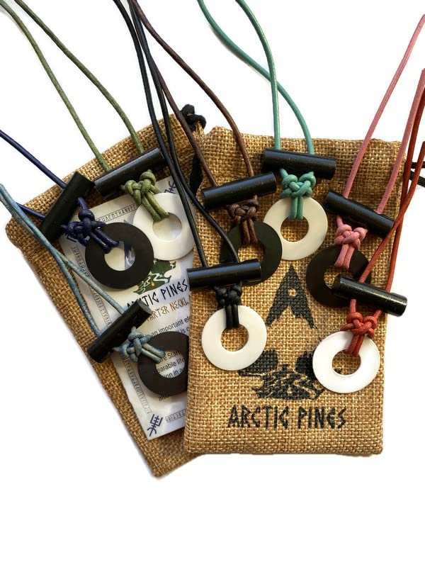 Circle Fire Starter Necklace (Rustic Cord, Black Circle)