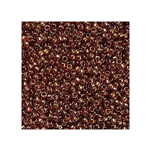 5 g TOHO Round Seed Beads Rocailles, size 15/0, Gold Lustered African Sun (# 329), Japan, Glass