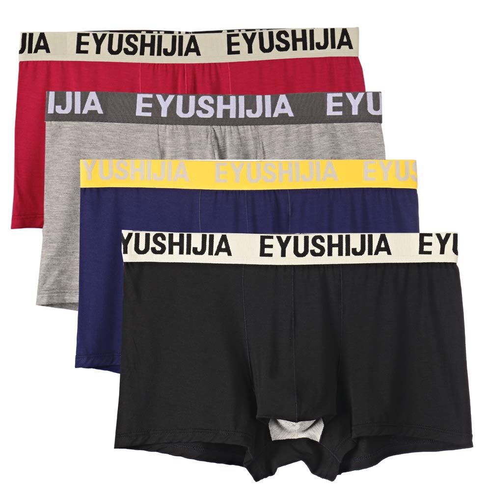 EYUSHIJIAMen's 4 Pack Comfortable Bamboo Fiber Modal Boxer Briefs