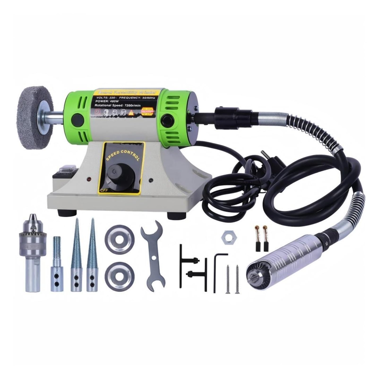 Ewsdsfs Silver Tooltos 7200Rpm Multi-Purpose Bench Lathe Jewelry Polishing And Grinding Machine