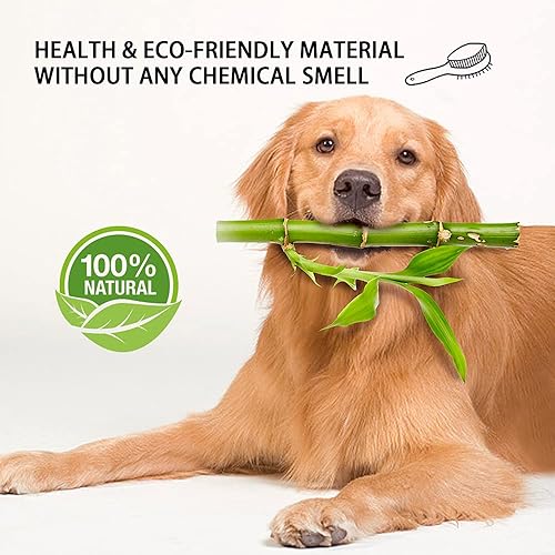 Miniatura 8 de Cepillo para perros y gatos, cepillo de cerdas de doble cara y alfiler para mascotas para el aseo de perros, cepillo de cerdas de jabalí real con