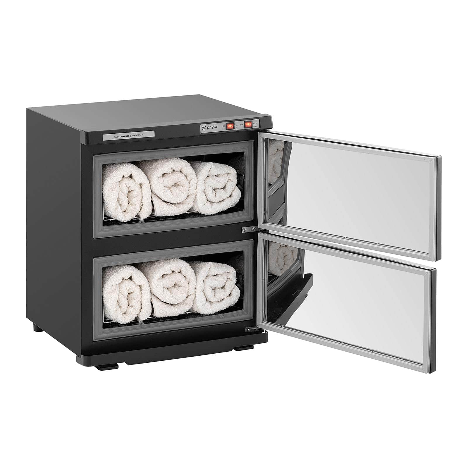 Physa Horno Calentador de Toallas Calientatoallas para Salón de Cosmética PHY-400TH-1_Black (Potencia: 450 W, Capacidad: 32 L, Temperatura: 70 °C, UV)