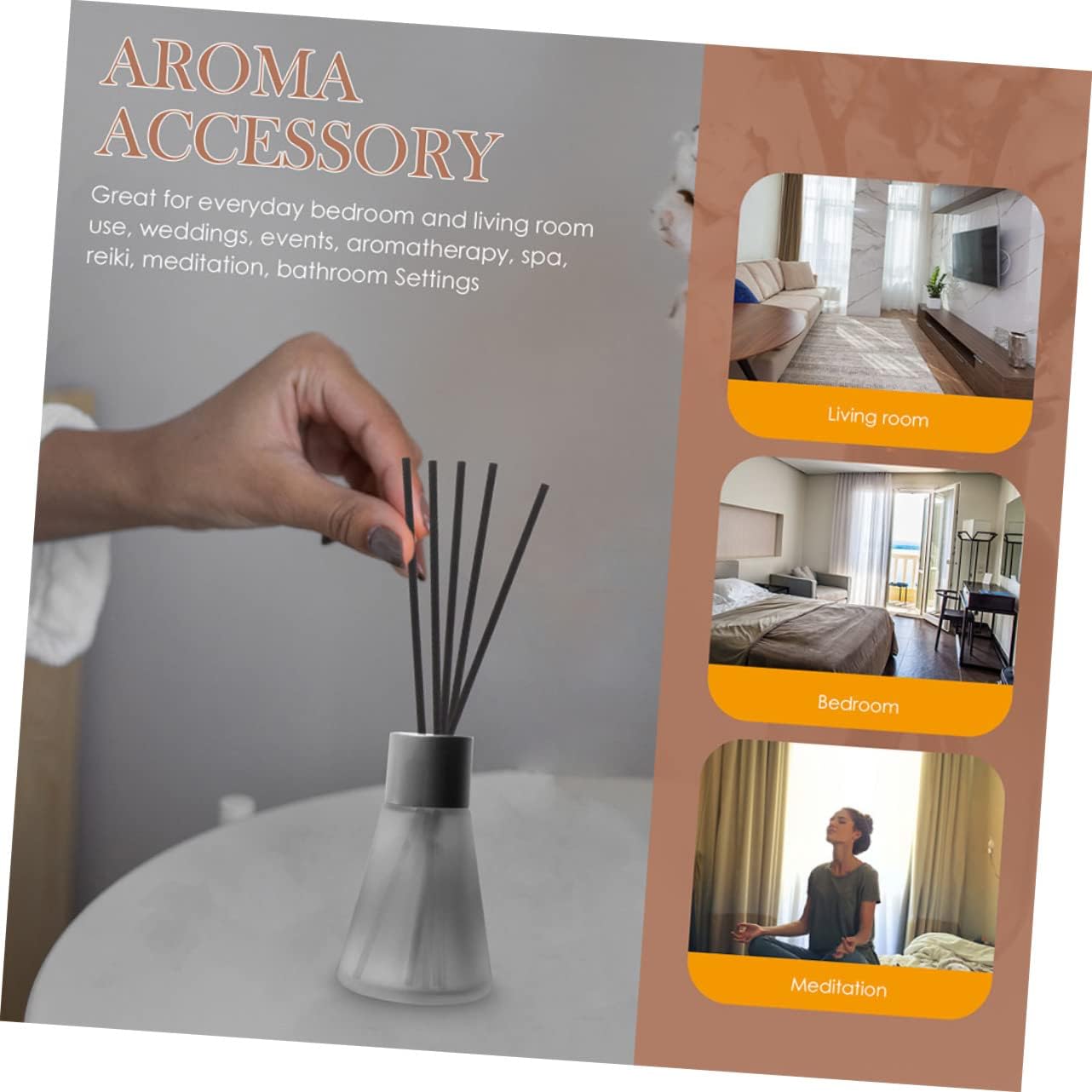 Levemolo 300pcs Diffuser Sticks Sticks for Fire for Spa Meditation and Home High Oil Absorption