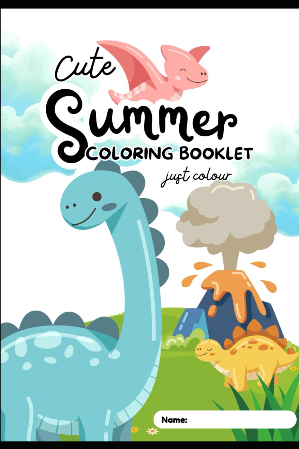 Cute Summer Colouring Book: Summer Coloring Booklet in Grayscale Illustrative Style