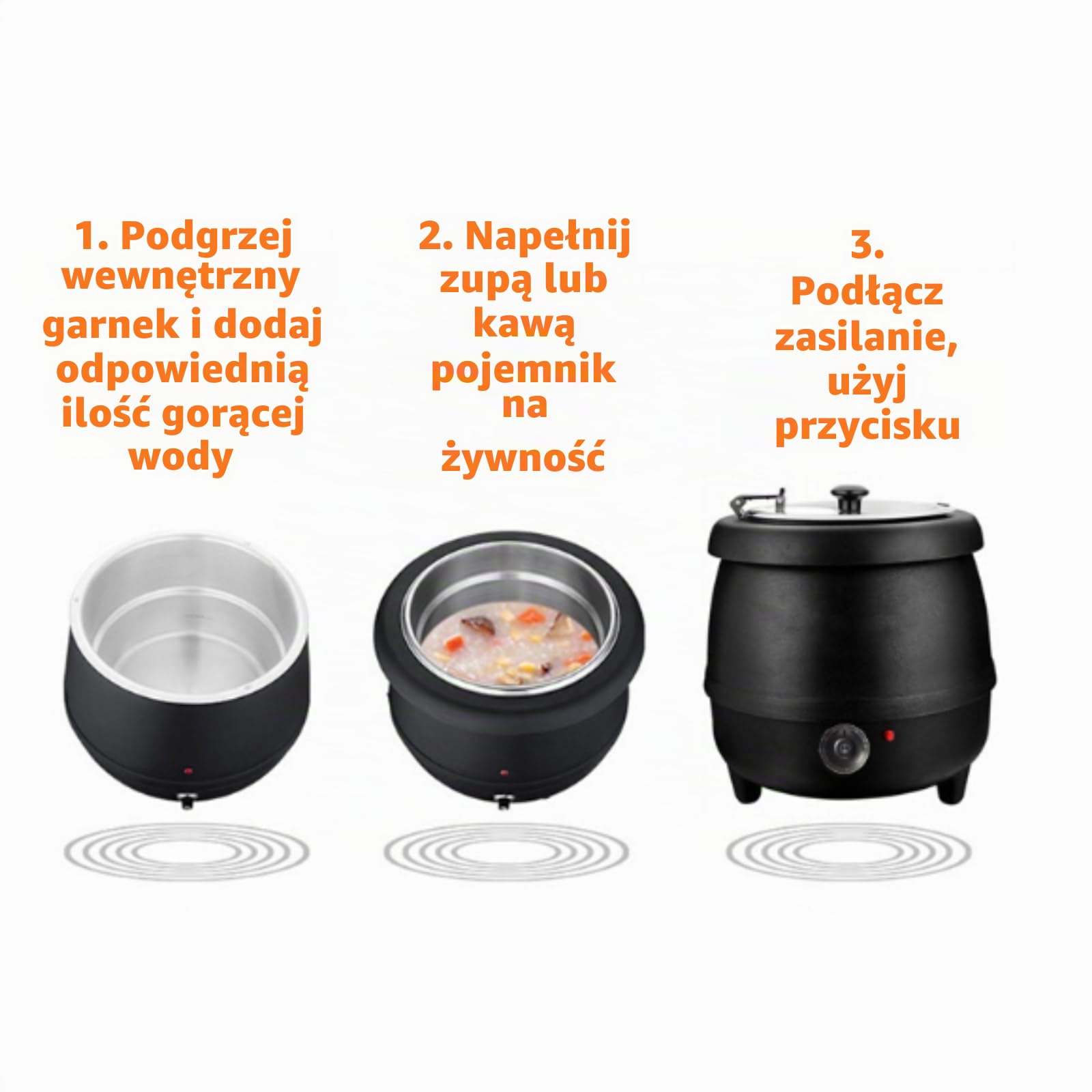10L Podgrzewacz do Zupy Jedzenie Podgrzewacz do Zup Wyjmowany Wkład ze Stali Nierdzewnej Garnek Izolacja Termiczna Cieplejszy Garnek 400W (Wtyczka UE 220 V)