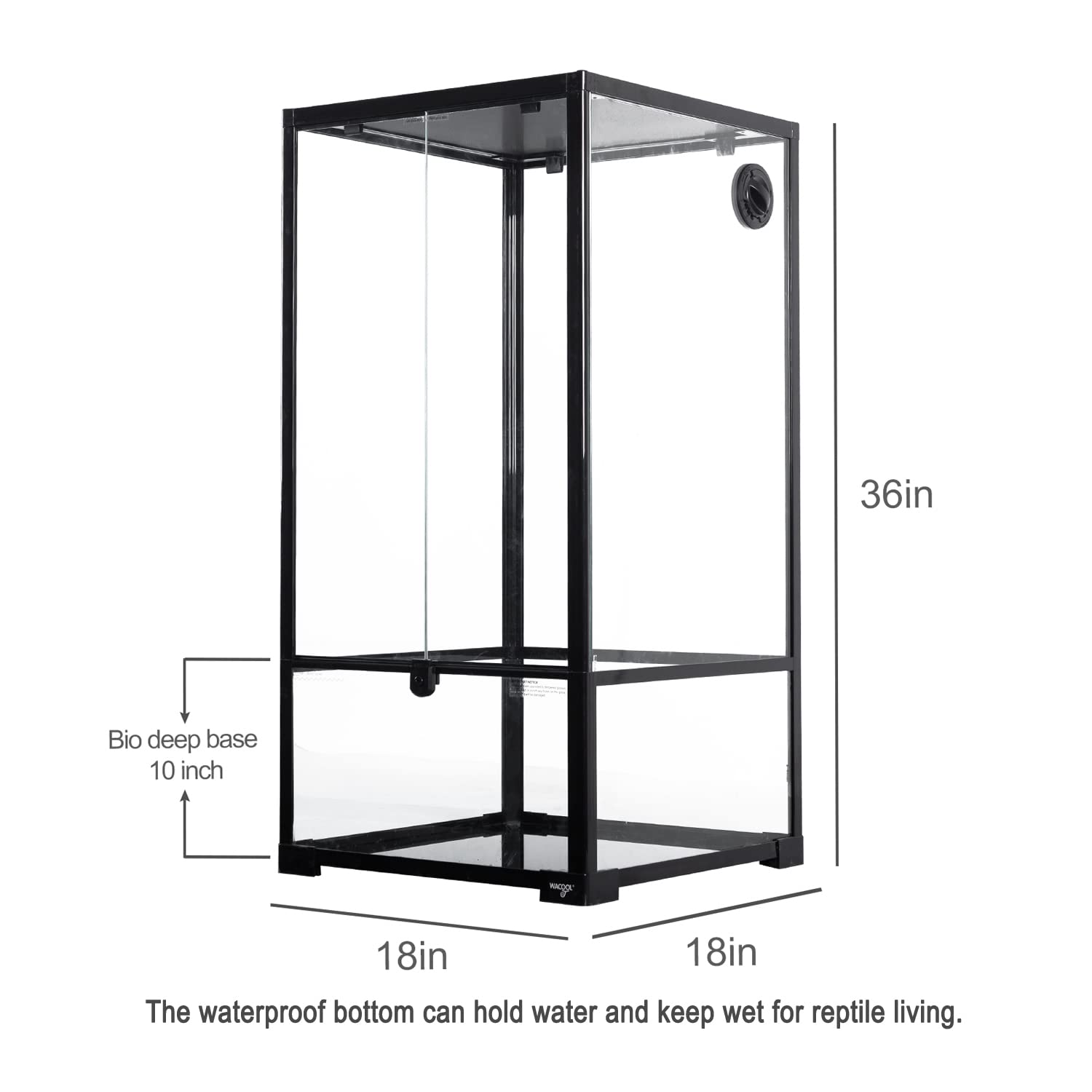 WACOOL Vertical Reptile Terrarium 48 Gallon, Front Opening Glass