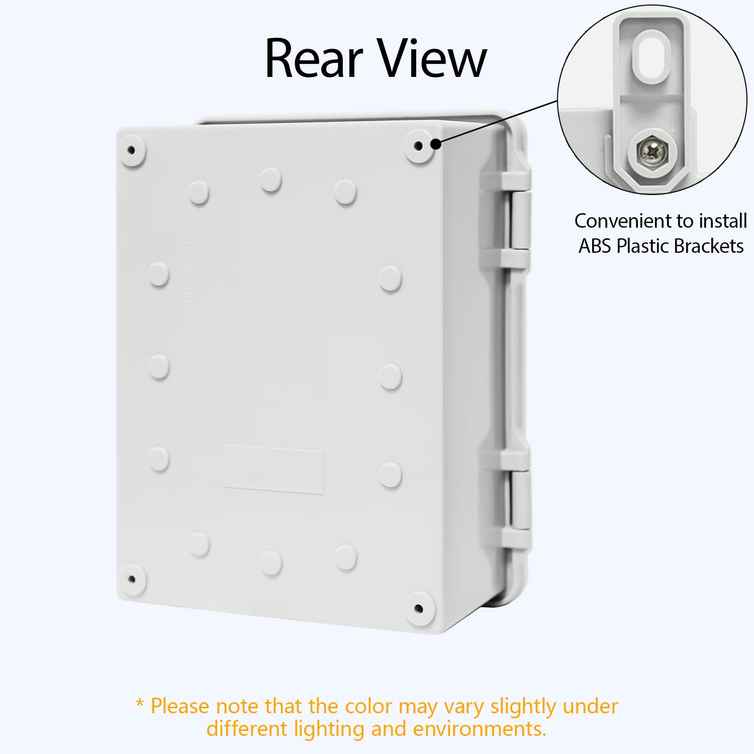 Junction Box ABS Plastic IP65 Waterproof Dustproof Universal Electrical Enclosure, Hinged Shell Outdoor and Indoor Usage Project Box, 8.7"x 6.7" x 4.3"(220x170x110mm), Grey